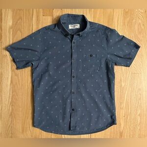 Billabong Men's All Over Stitch Print Short-Sleeved Button Down Shirt, Size L